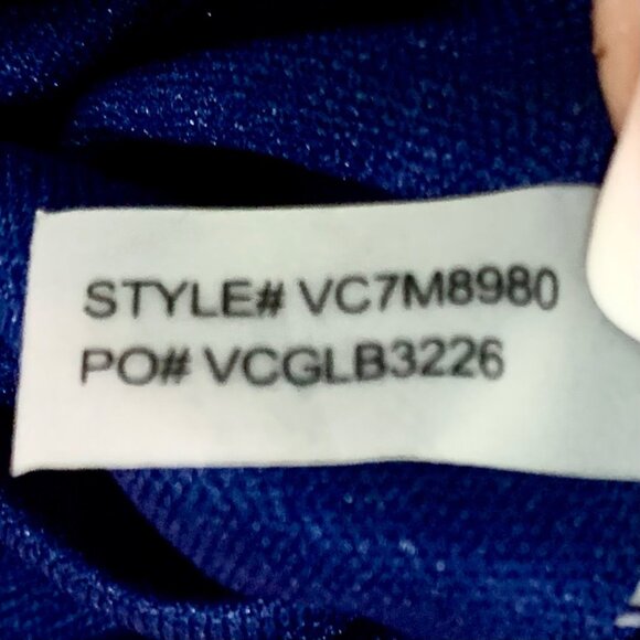 Vince Camuto Navy Floral Garden Party Sleeveless Fit & Flare Dress Back Zip - Picture 9 of 10